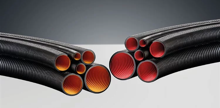 Multilayer synthetic protective  conduit ROHRflex® PA12+ and PA12F+.